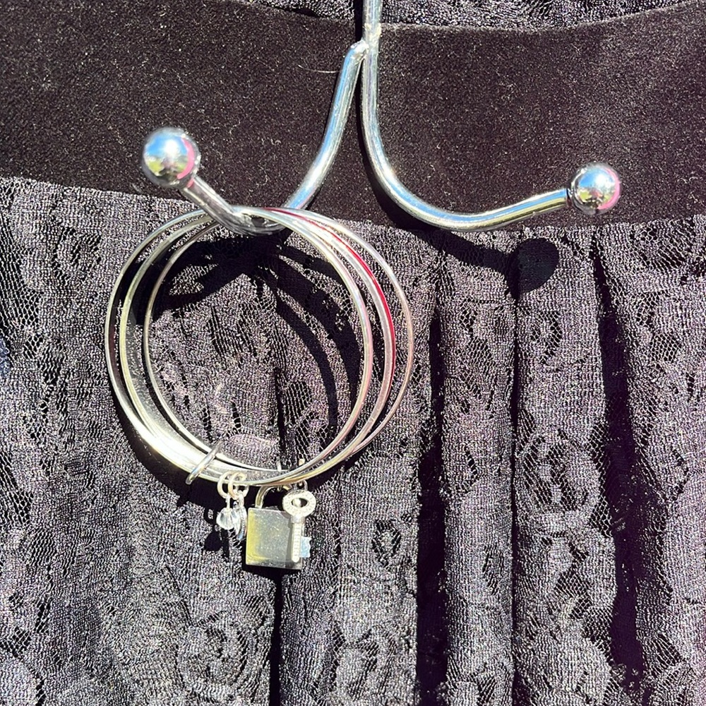 Red Bangle Charm Bracelet